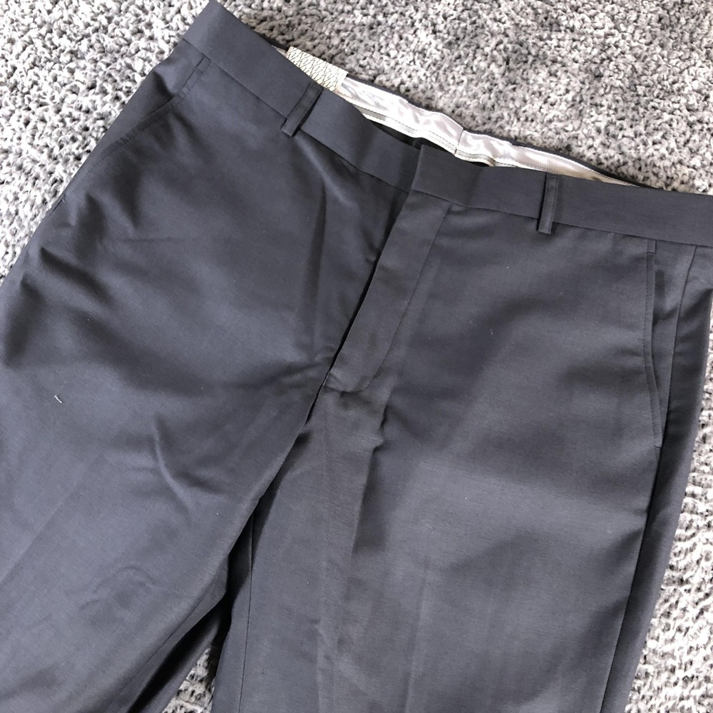 Vinci Philosophy Dress Pants Mens 36x30 Gray Flat Front Slacks Waterproof OS-900